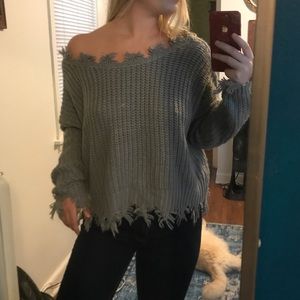 Over the shoulder sweater